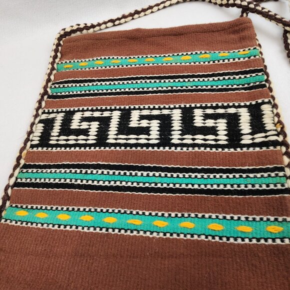 Handmade Woven Crossbody Bags Set | Greek Key Tribal Pattern Boho Tassel Accent - Picture 9 of 16